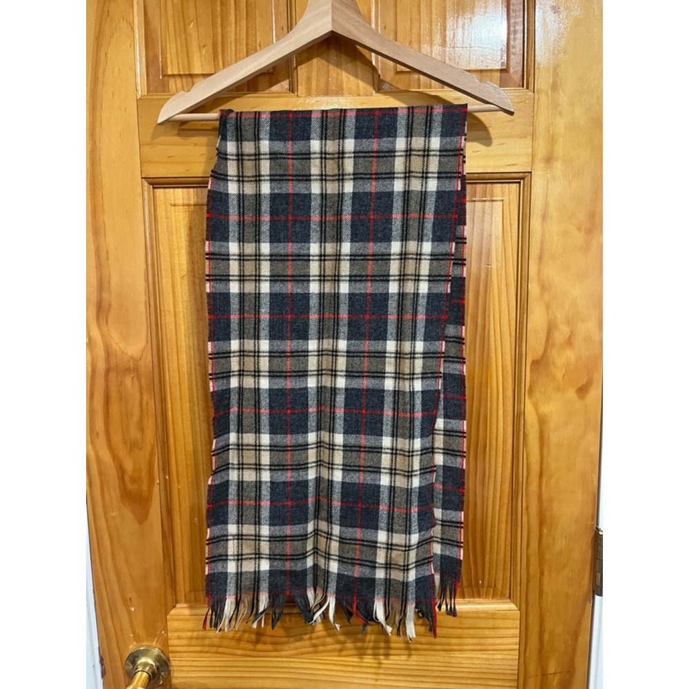 Vintage Pendleton Pure Virgin Wool Made in USA Tartan Plaid Fringe Scarf - Picture 1 of 6